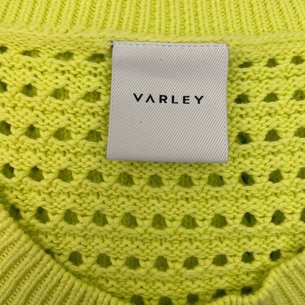 VARLEY Darin Longline Knit Tank Neon Green Yellow Size XL Cotton Summer - Picture 6 of 10